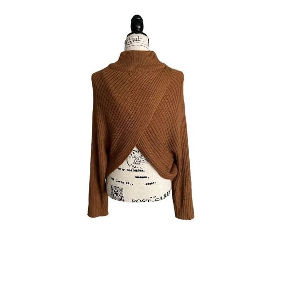 Ten Sixty Sherman Open Back Mock Neck Sweater in Tan Dale size Medium NWT - Picture 5 of 10